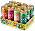 12-pack of bee pop cans in various flavors with a colorful box.